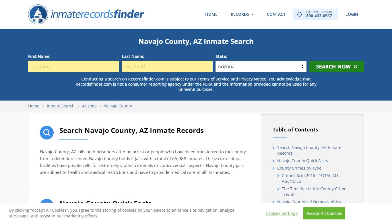 Navajo County, AZ Inmate Lookup & Jail Records Online